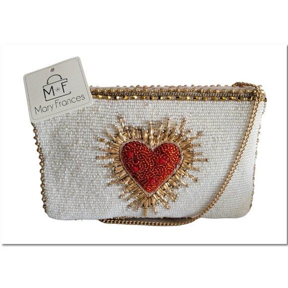 Mary Frances Handbags - Mary Frances Heart Burst Beaded Crystal Cross Body Bag NWT